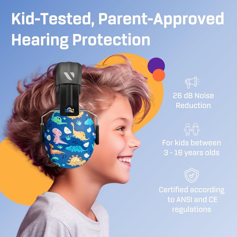 Vanderfields Hearing Protection Ear Muffs - Over 33 dB (2K Hz) Broad Noise Cancelling Sound Reduction Earmuffs for Kids 3-12 - Image 2